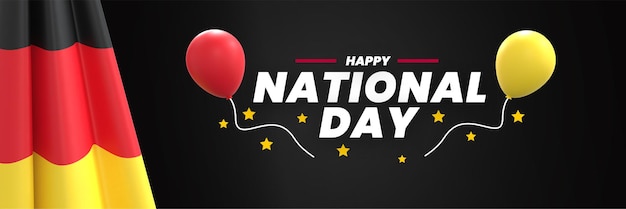 german national day independence day banner with flag and editable text background