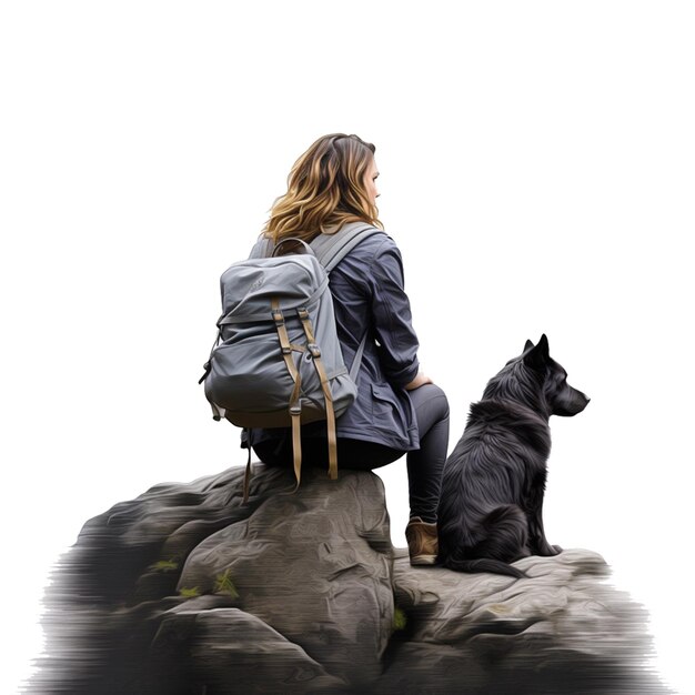 PSD german shepherd dog with girl image