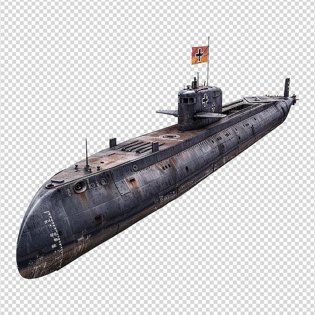 German submarine isolated on transparent background