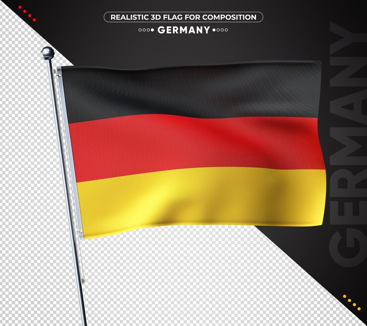 Germany 3D flag with realistic texture isolated