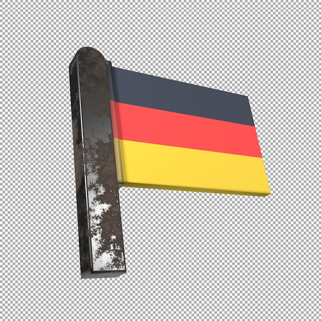 PSD icona della bandiera del rendering 3d della germania isolata