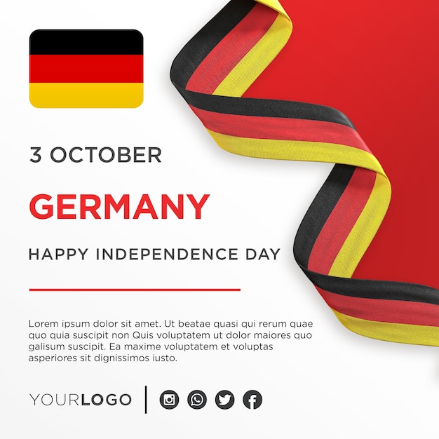 PSD germany national independence day celebration banner national anniversary social media post template