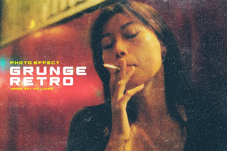 PSD gerunge retro photo effect