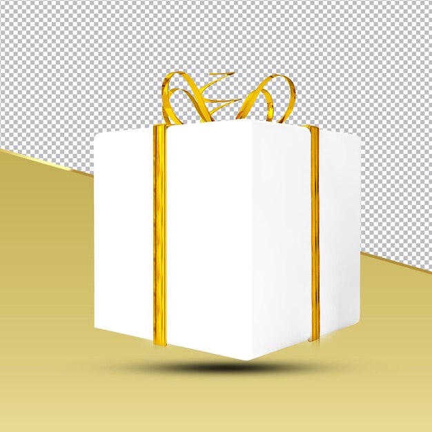 PSD geschenk box_3d render-_gold