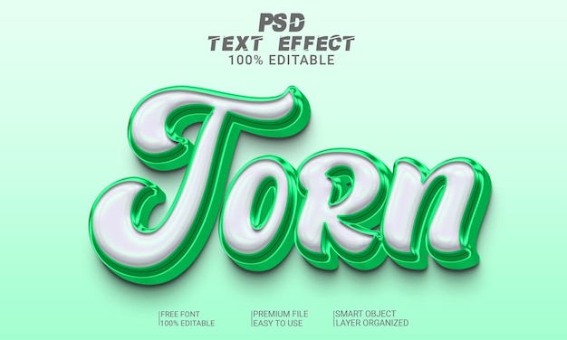 Gescheurd 3D-teksteffect PSD-bestand