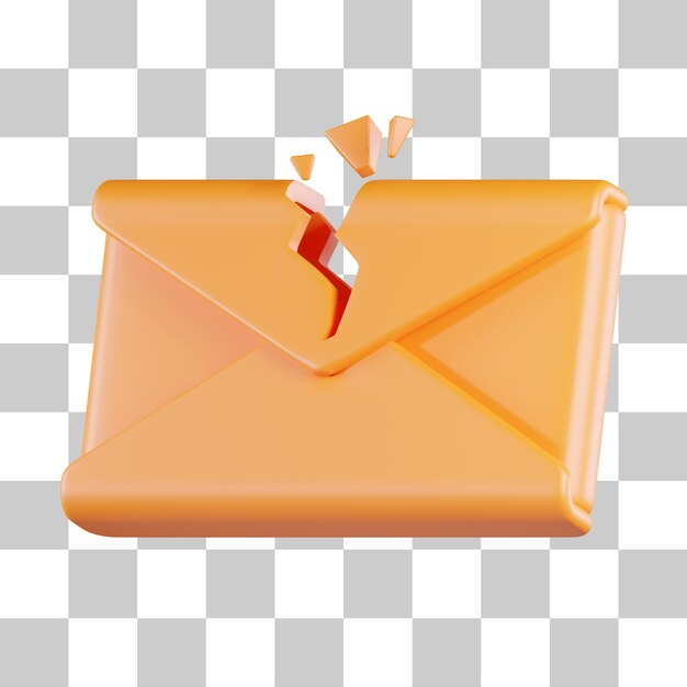 PSD gescheurd envelop 3d pictogram