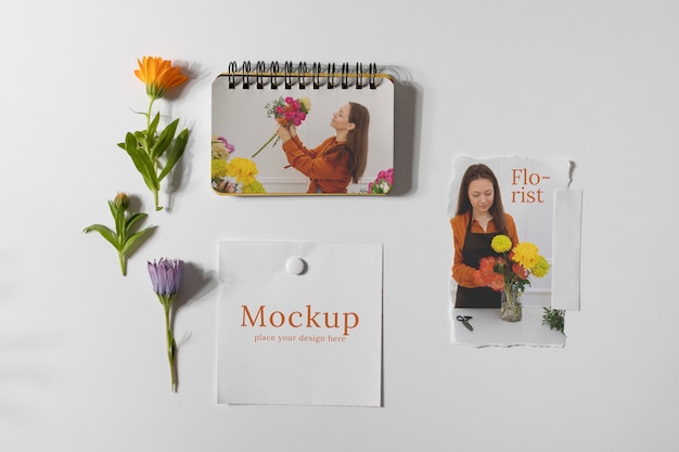 Gescheurd fotolijstmodel met bloemen