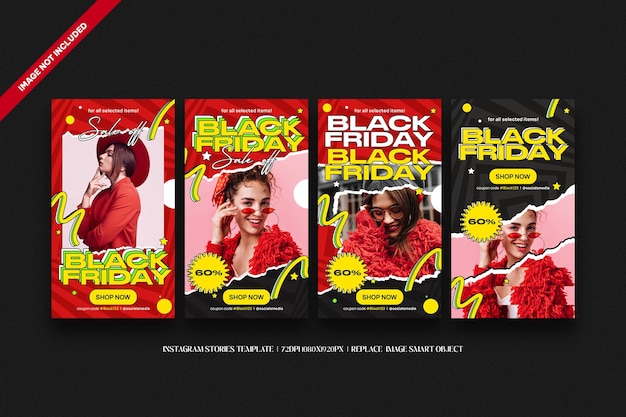 Gescheurd papier Black Friday Instagramverhalen