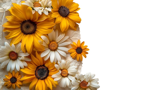 Gescheurd papier met bloemen geïsoleerd