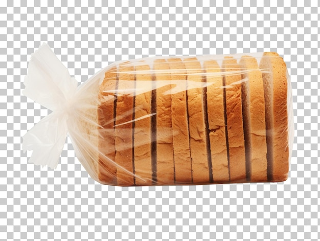 PSD gesneden brood in plastic zak geïsoleerd op transparante achtergrond png psd