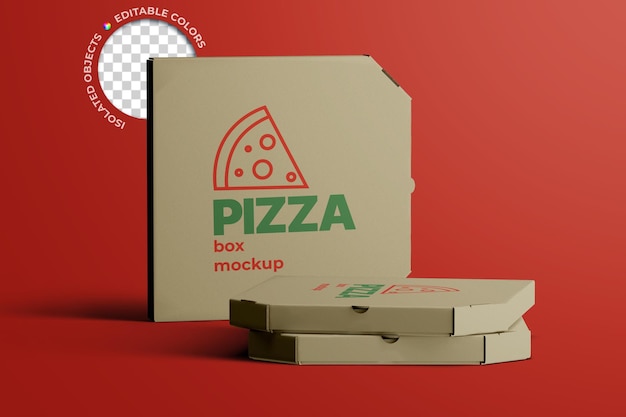 Gestapelde kartonnen pizzadoos verpakking mockup levering afhaalmaaltijden concept bovenaanzicht geïsoleerd