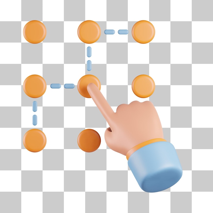 PSD gesture pattern lock 3d icon