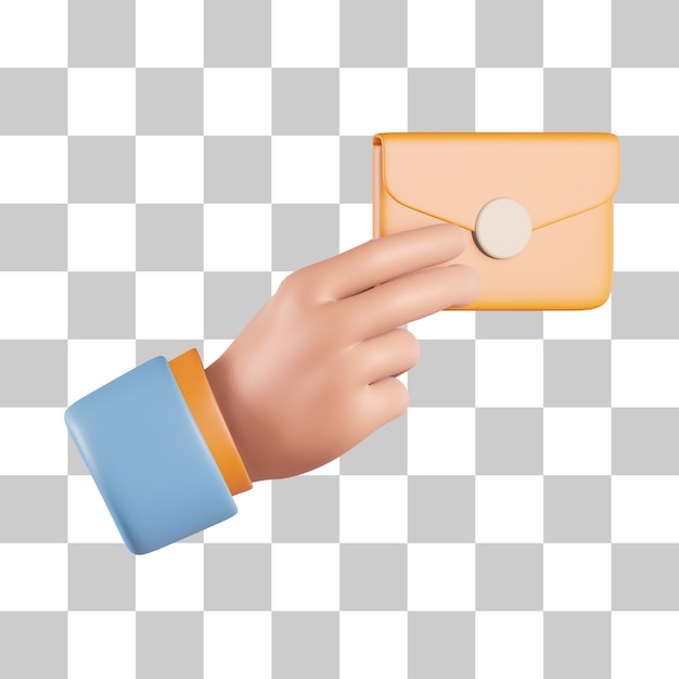 PSD gesture recieve a message 3d icon