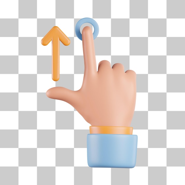 Gesture swipe up 3d icon