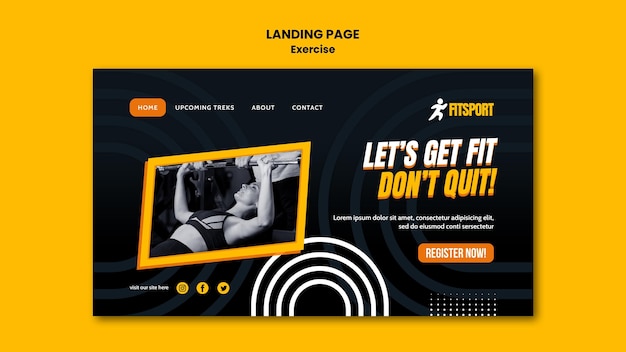 Get fit landing page template