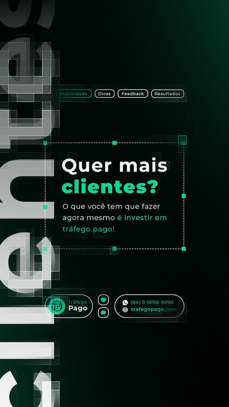 PSD get more clients with paid traffic story flyer template editavel