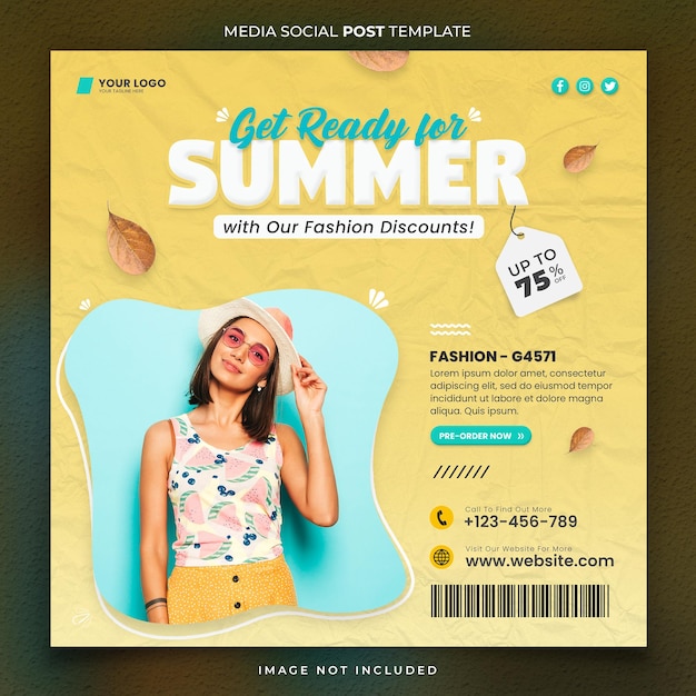 PSD get ready for summer big sale media social post template