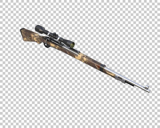 Gevær med sikte isolert på bakgrunn 3D-rendering illustrasjon