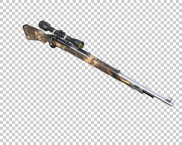Gevær med sikte isolert på bakgrunn 3D-rendering illustrasjon