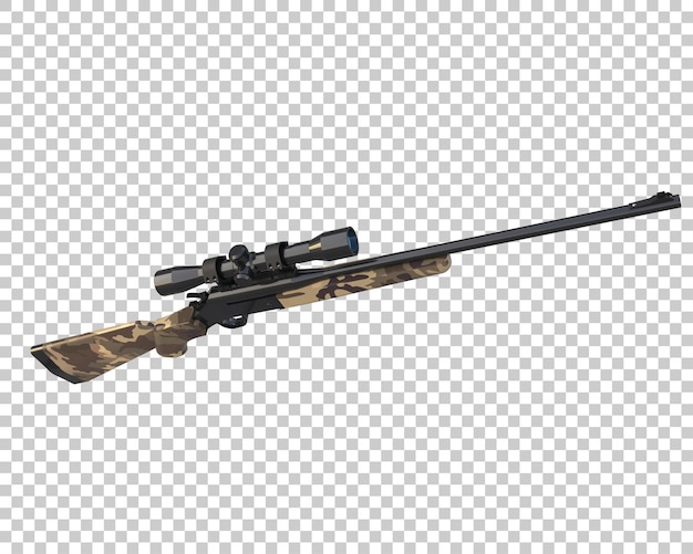 Gevær med sikte isolert på bakgrunn 3D-rendering illustrasjon