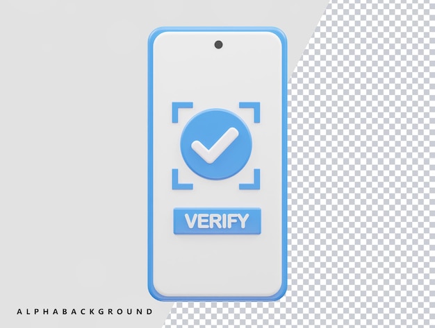 PSD geverifieerd pictogram 3d-rendering vector illustratie