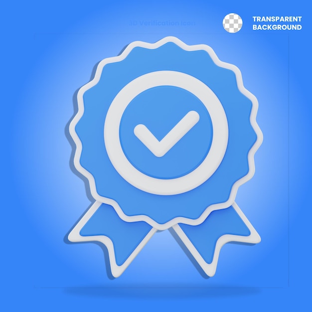 Geverifieerde badge 3d Icon Illustratie