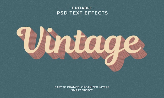 PSD geweldig kleurrijk vintage teksteffect