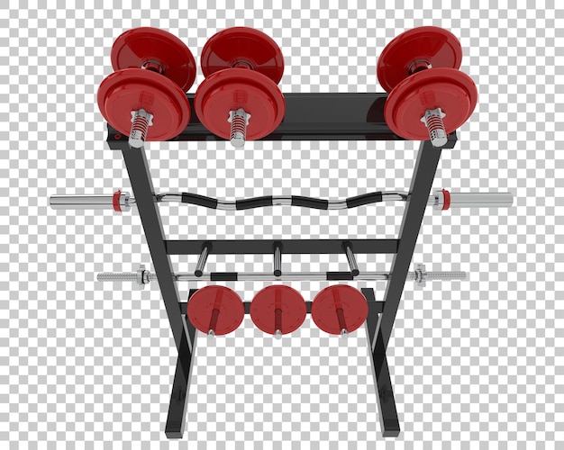 PSD gewichten op rek op transparante achtergrond 3d-rendering illustratie