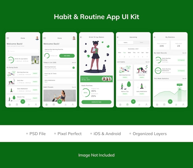 Gewoonte en routine app UI Kit