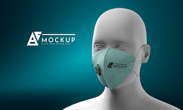 PSD gezichtsmasker concept mock-up