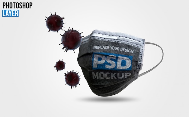 PSD gezichtsmasker mockup design