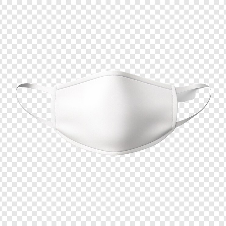 PSD gezichtsmasker mockup op doorzichtige achtergrond
