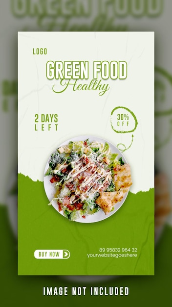 Gezond biologisch restaurant social media posts met instagram stories