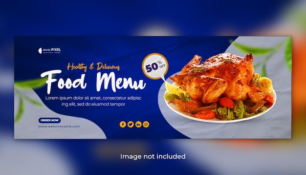 Gezond en lekker eten social media cover post ontwerpsjabloon