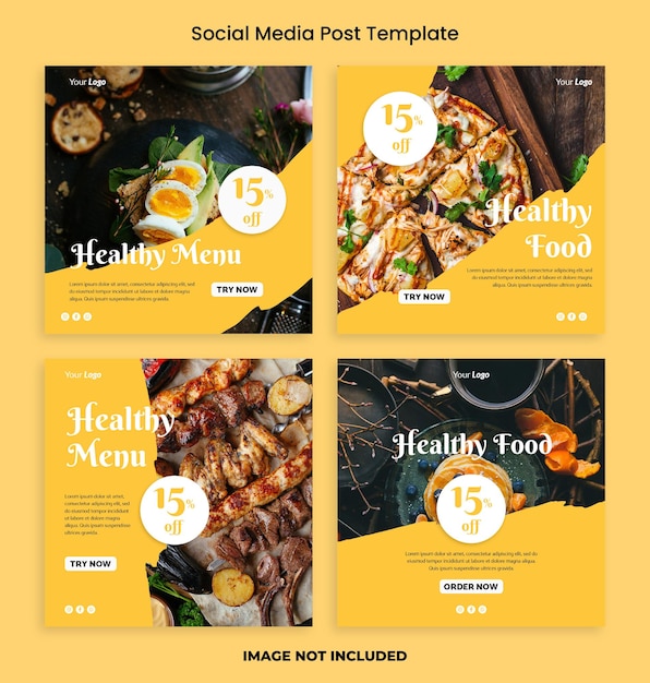 PSD gezond menu instagram feed sjabloon