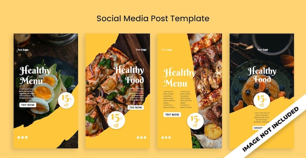 PSD gezond menu instagram-verhaalsjabloon