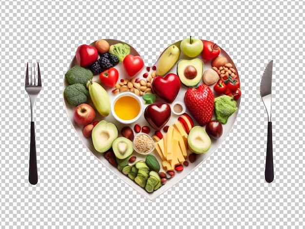 PSD gezond voedsel in het hart en cholesterol dieet concept
