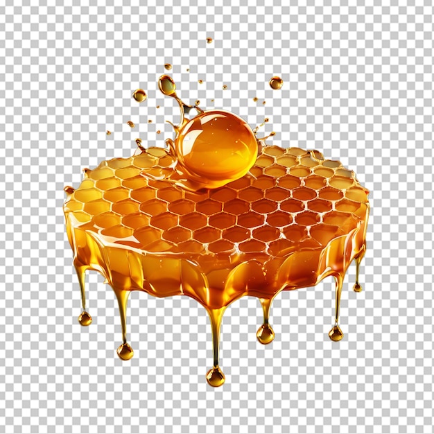 PSD gezonde biologische dikke honing die uit de houten honinglepel wordt gedompeld