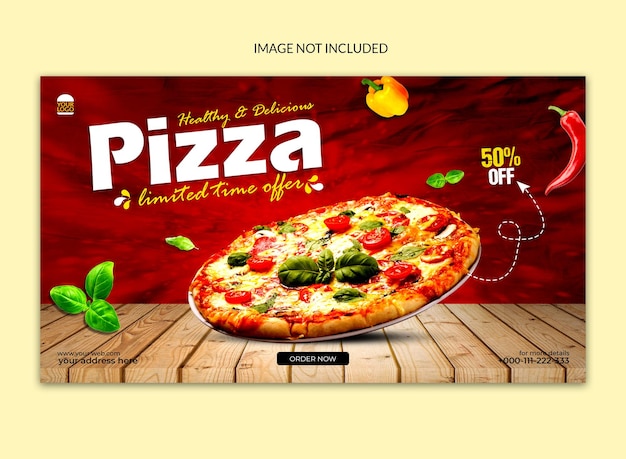 gezonde en heerlijke pizza webbanner.