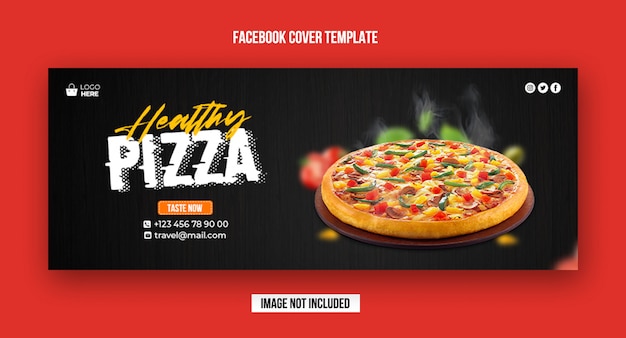 PSD gezonde pizza facebook voorbladsjabloon voor spandoek