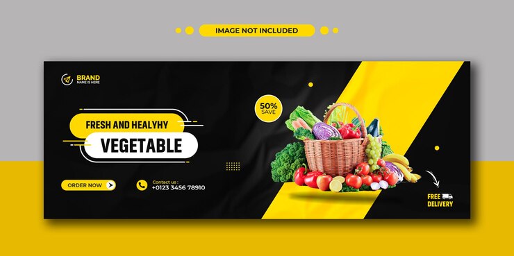 PSD gezonde voeding recept promotie sociale media instagram post en webbannersjabloon