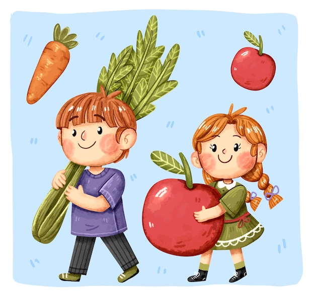 Gezonde voeding voor kinderen met groenten