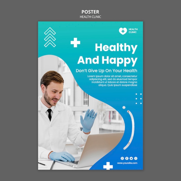 Gezondheid kliniek poster sjabloon