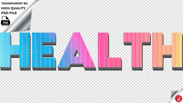 Gezondheid typografie regenboog kleurrijke tekst textuur psd transparant