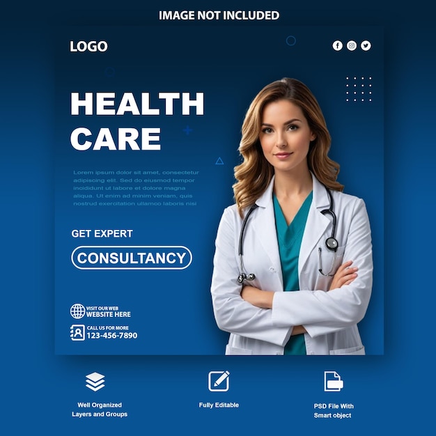 Gezondheidszorg Sociale media Post Template PSD