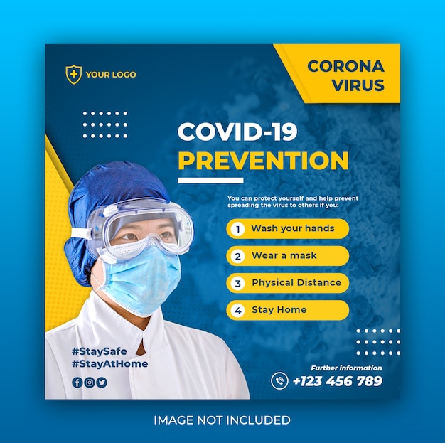 Gezondheidszorgbanner met het thema van de viruspreventie