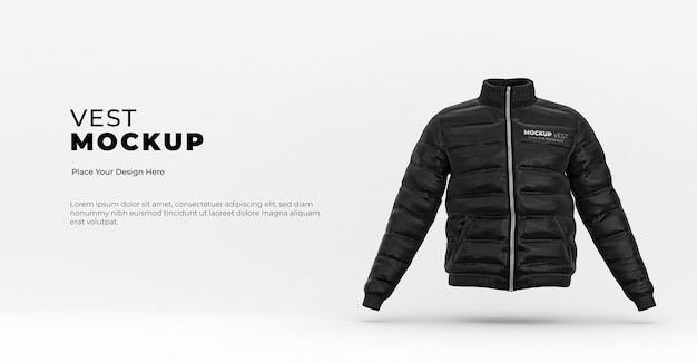 PSD gezwollen vest ontwerp mockup