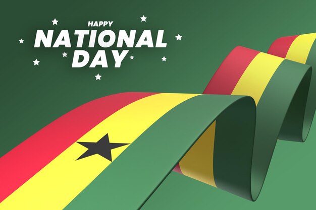 PSD bandiera del ghana design banner del giorno dell'indipendenza nazionale testo modificabile e sfondo