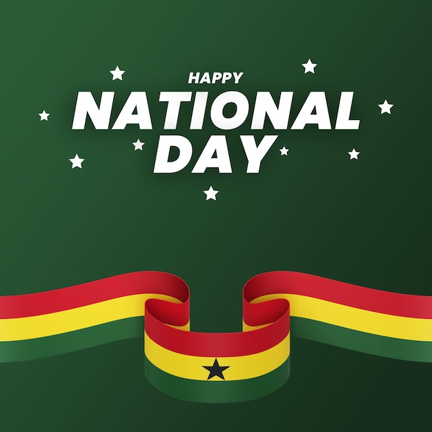 Ghana flag design national independence day banner editable text and background