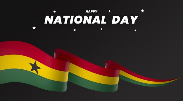 PSD ガーナ国旗要素デザイン国家独立記念日バナーリボンpsd